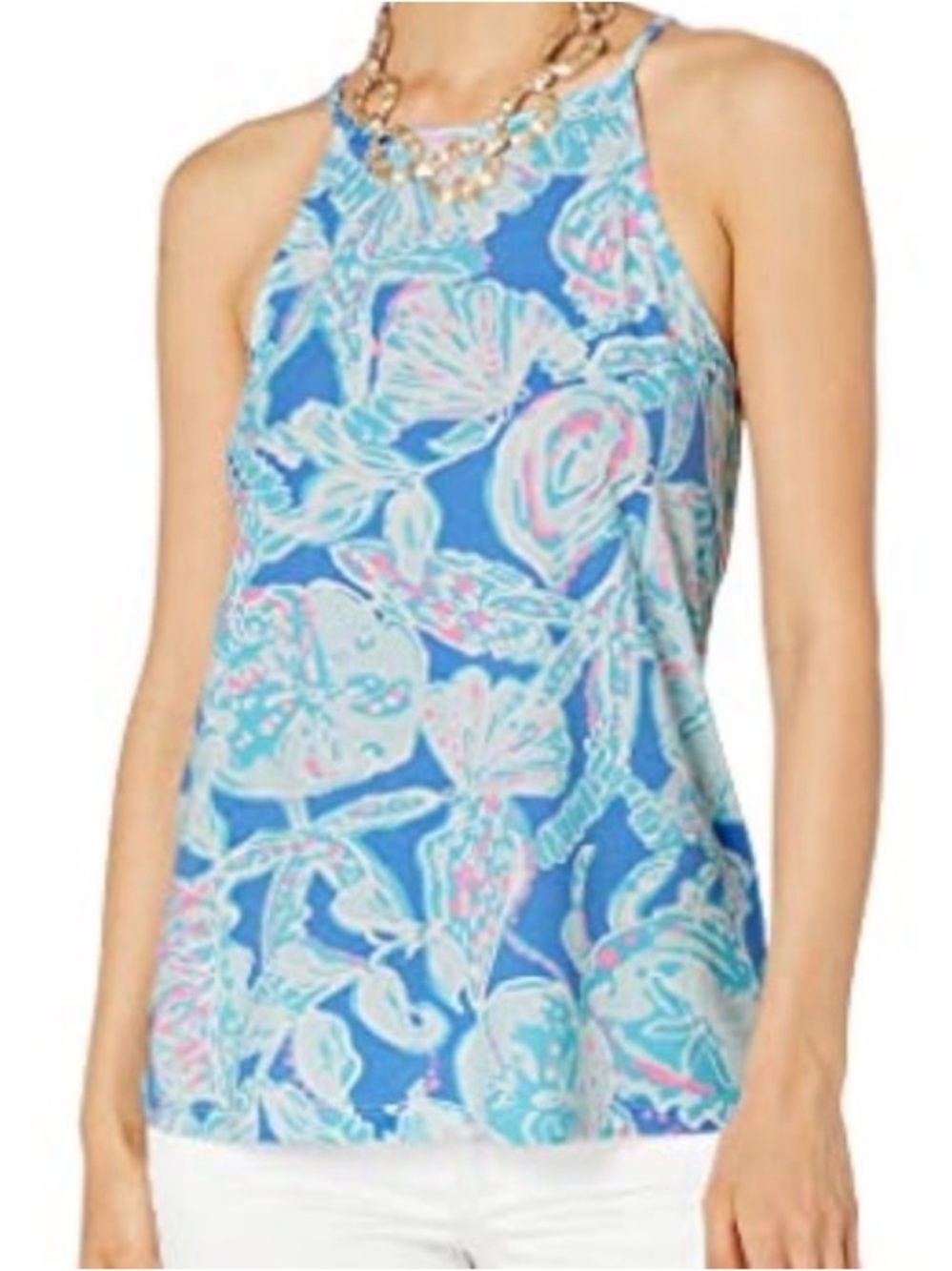 Lilly Pulitzer Margot Top w/ a coastal sea Medium
